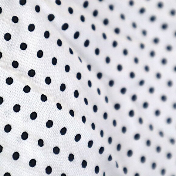 ALPHABET ZIPPER TOP S Fashion Jeans Polka Dot Blouse Sheer Spring Teachercore - Picture 6 of 9